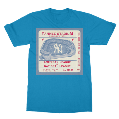 1977 New York Yankees Ticket Stub Classic Heavy Cotton Adult T-Shirt