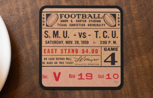 2024 Father's Day Sports Gifts | 1959 SMU vs. TCU Football Ticket Coasters