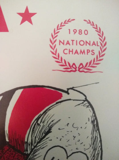 1981 Jack Davis Georgia Bulldogs Football Art Print