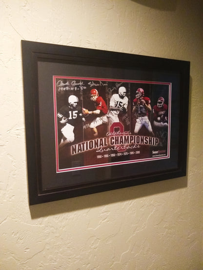 OU Sooners Autographs Oklahoma Football National Championship Quarterbacks Framed Art from Row One Brand