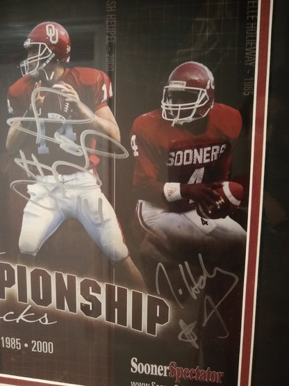 Autographed Oklahoma Sooners National Champions Quarterbacks Framed Art