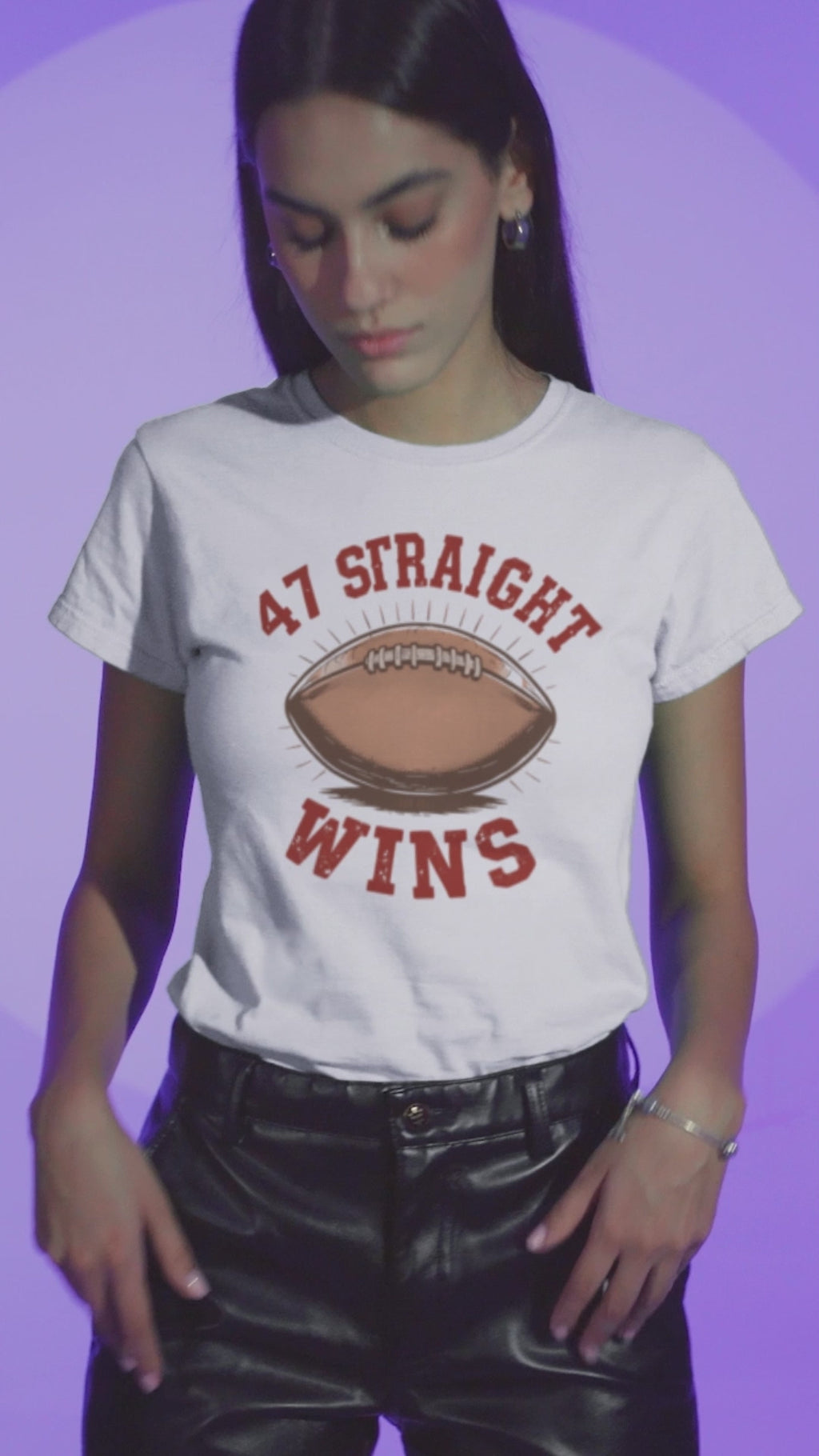 47 Straight Wins Football Tee | Row One