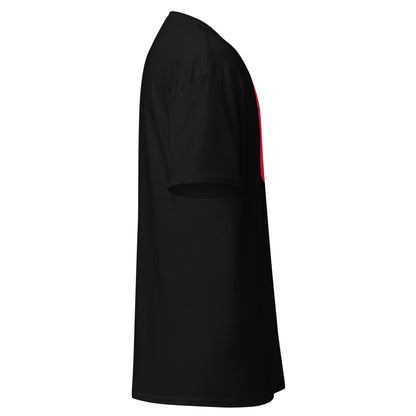 Black t-shirt on a white background