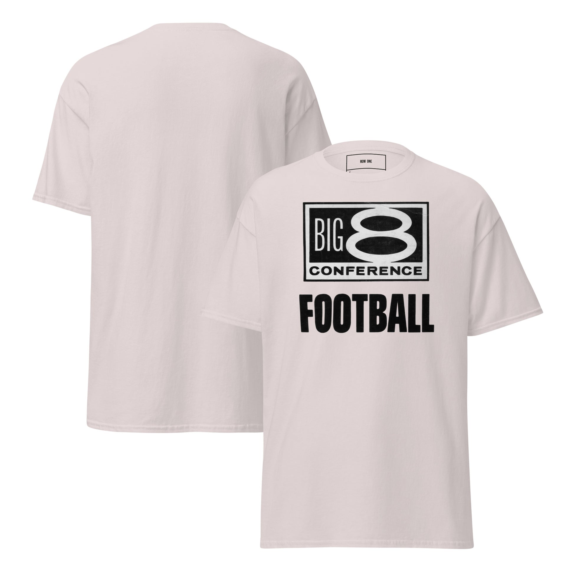 Ice grey Gildan Cotton Shirt Big 8 Conference Football Tee from Row One Brand