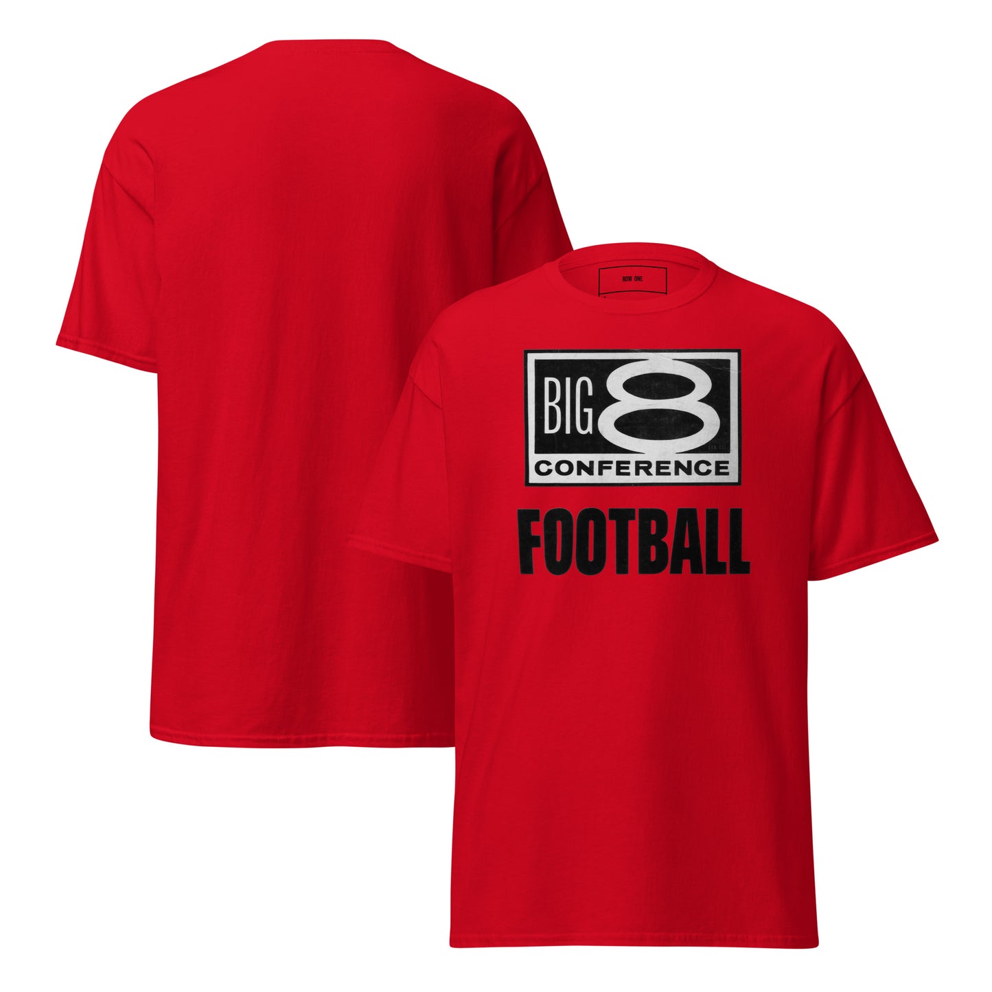 Red Gildan Cotton Shirt Big 8 Conference Football Tee from Row One Brand