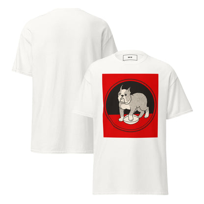Row One Brand vintage college football tee with 1930s bulldog football graphic art and Row One trademark on inside neck of shirt
