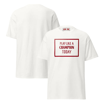 Row One Brand vintage Play Like a Champion Norman Sign Tee