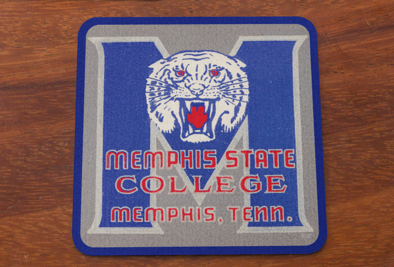 Row One Brand Vintage Memphis State Tiger Art Drink Coasters | Historic College Gifts | Father's Day 2024