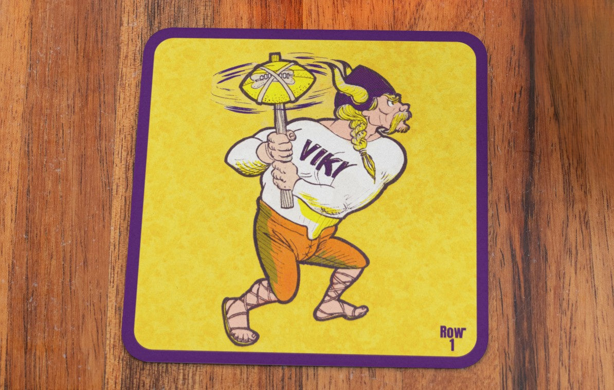 Vintage Minnesota Vikings Cartoon Art Drink Coasters