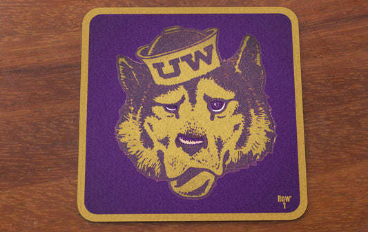 1940s Washington Husky Cartoon Sailor Mascot Art Coasters