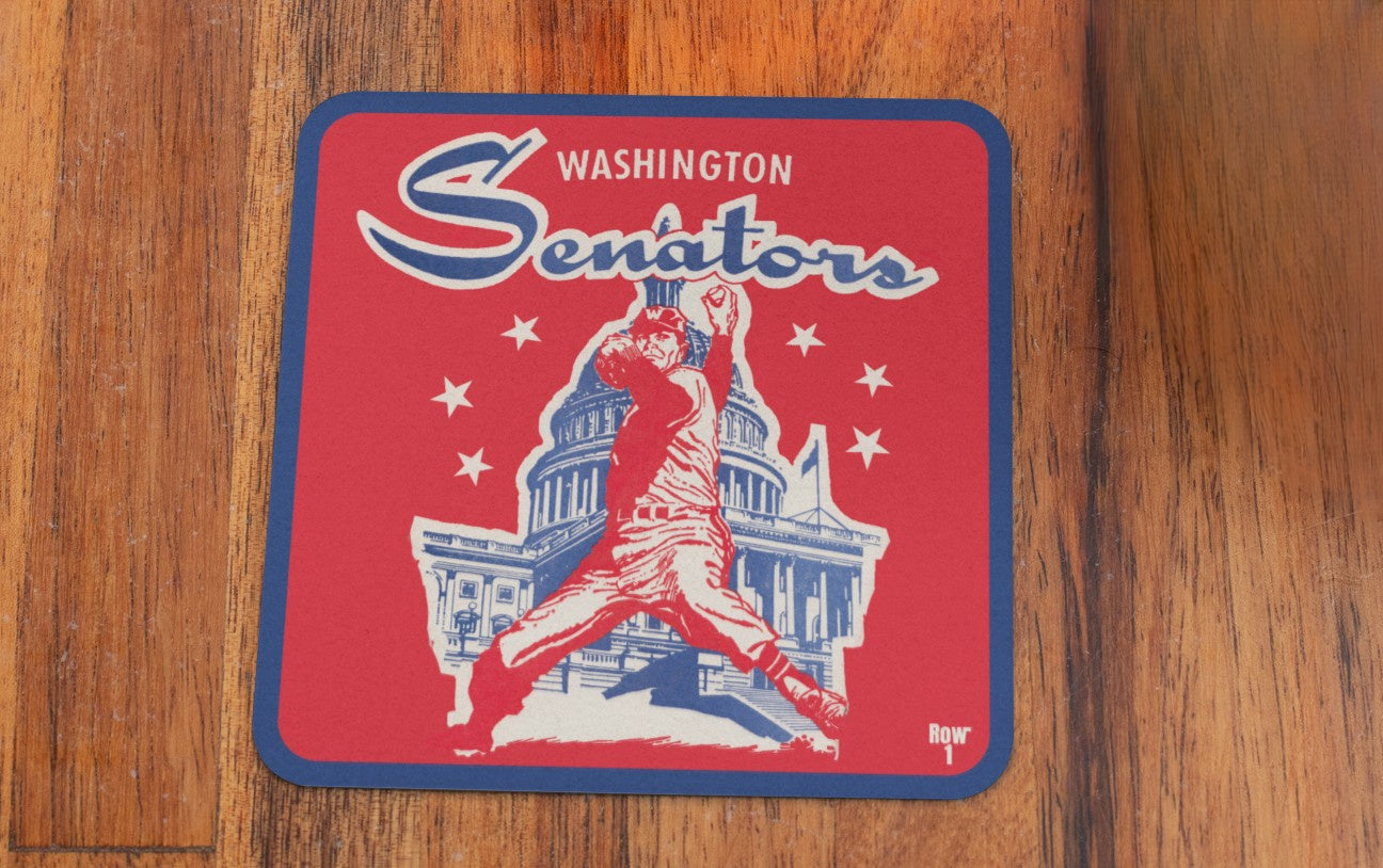 1962 Washington Senators Baseball Art Drink Coasters | Row One Brand Vintage Sports Gifts