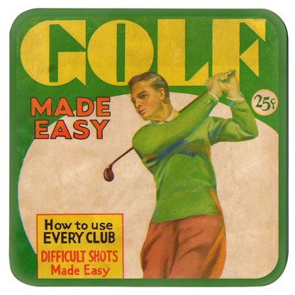 vintage golf drink coaster set