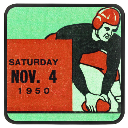 1950 football ticket stub drink coasters