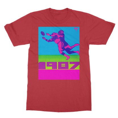 1987 Football Row 1 Classic Heavy Cotton Adult T-Shirt