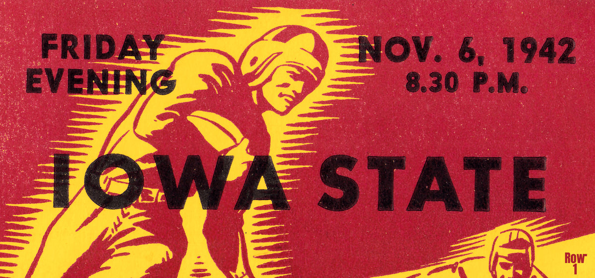 1942 Iowa State Football Ticket Remix