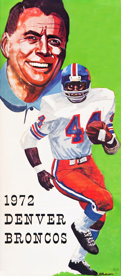 1972 Denver Broncos Floyd Little Art
