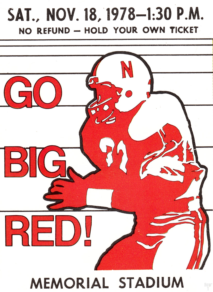 1978 Nebraska Cornhuskers Football Ticket Art