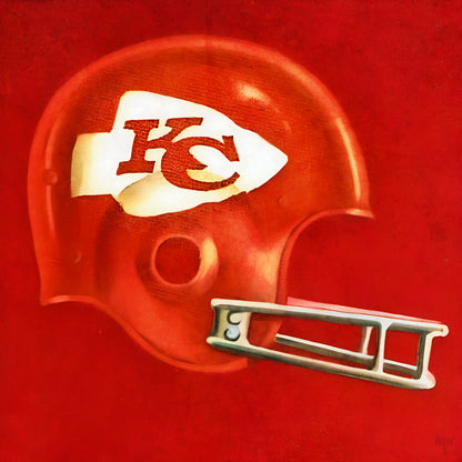 1980 Kansas City Chiefs Throwback Helmet Art by Row One Brand
