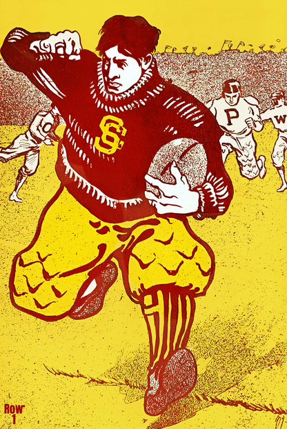 Early 1900s USC Trojans Football Player Art by Row One Brand