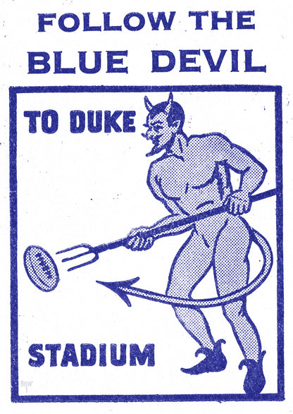 Vintage Duke Blue Devil Football Art