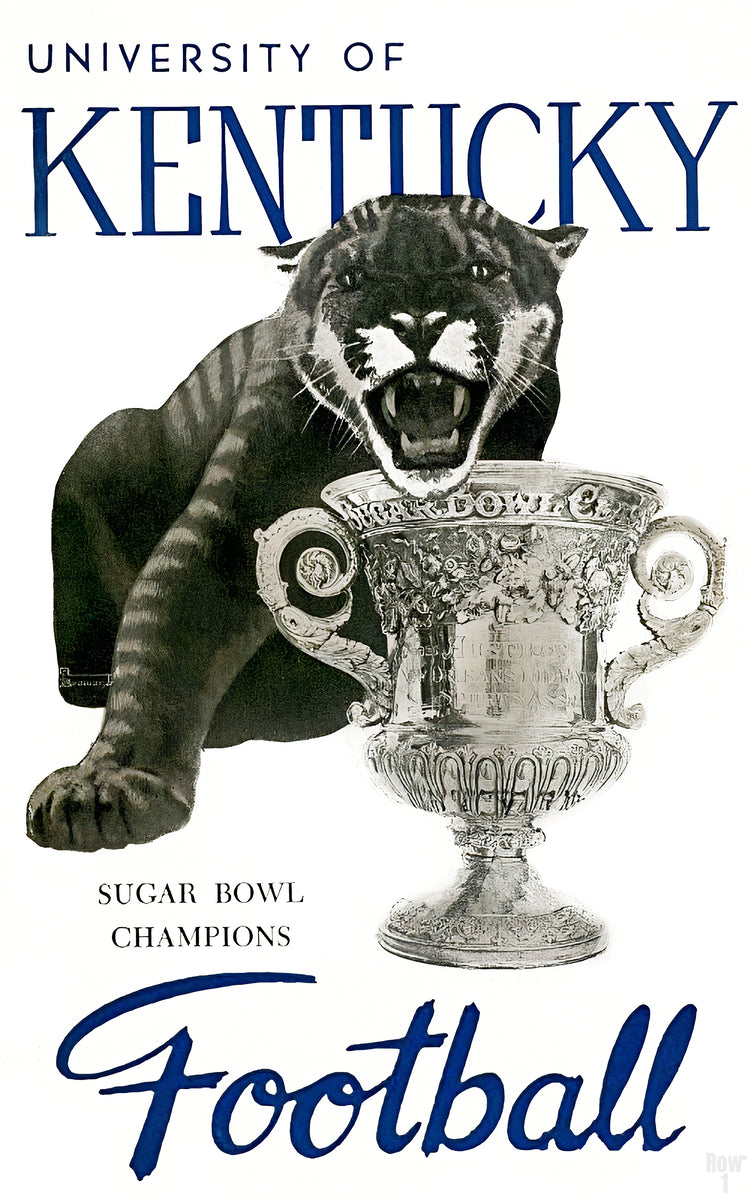 Vintage Kentucky Wildcats Sugar Bowl Champs Football Art