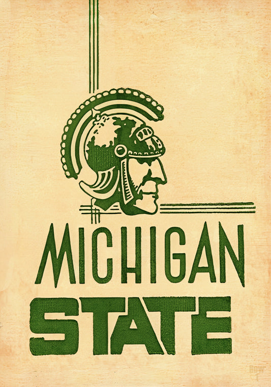 Vintage Michigan State Spartan Art