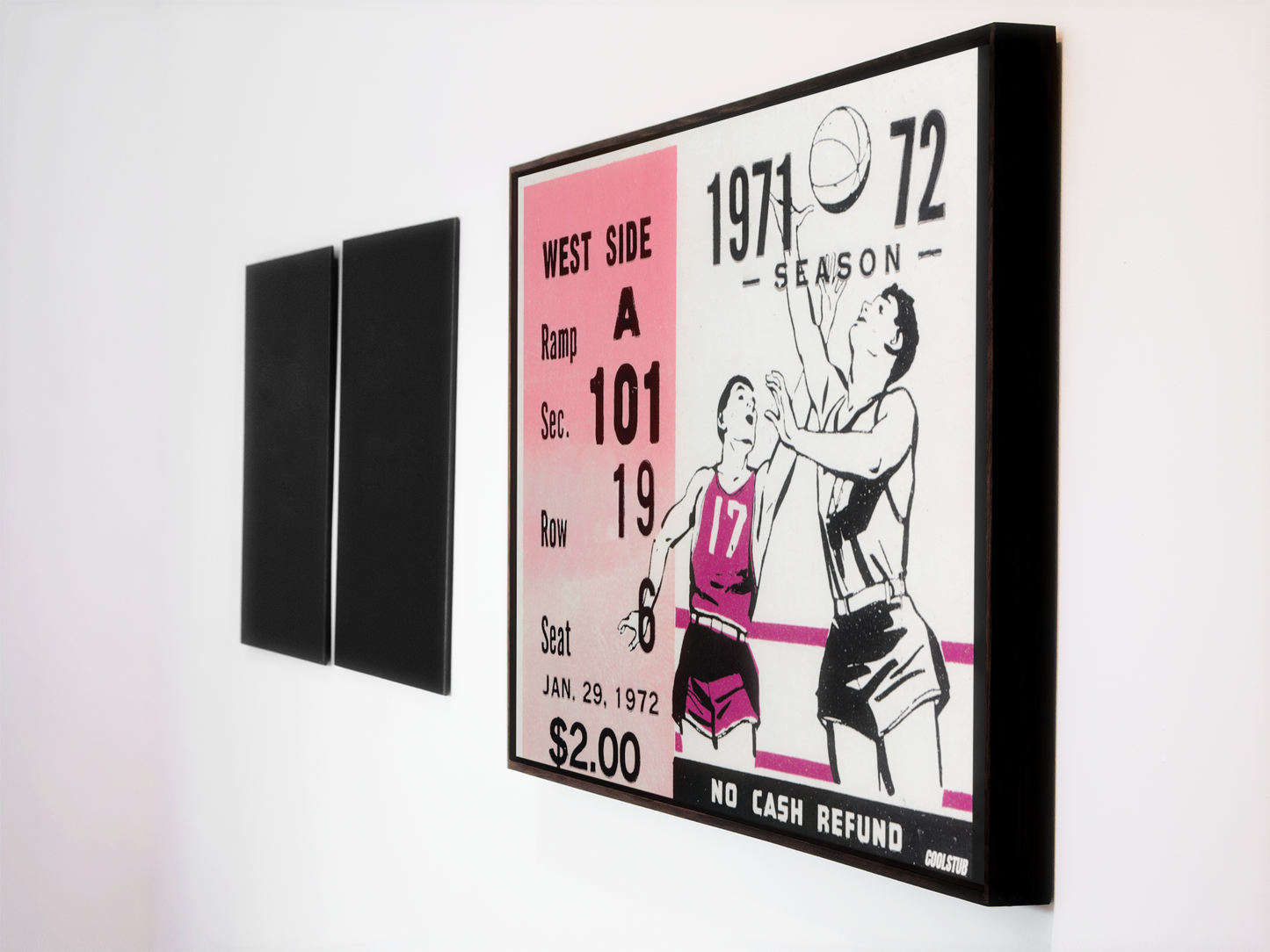 1972 Basketball Ticket Stub Premium Canvas