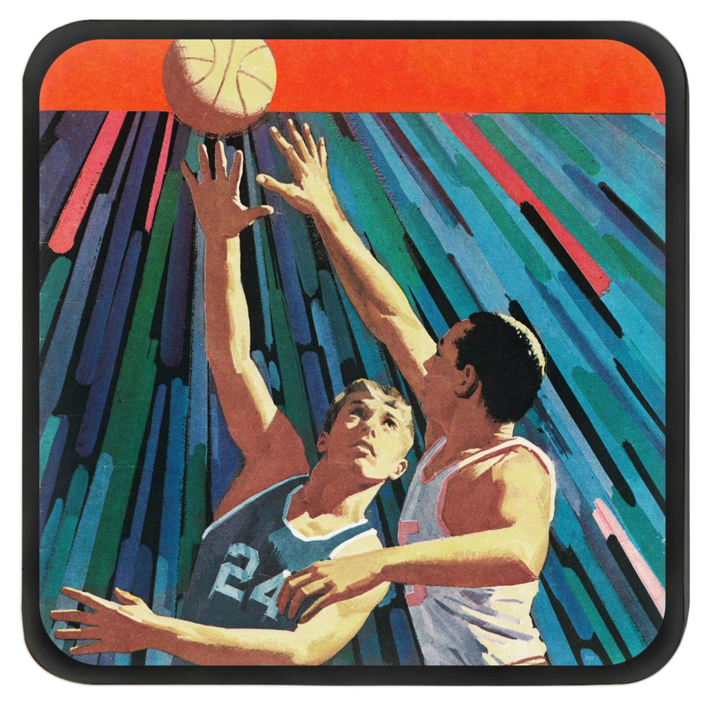 1970  Row 1 basketball art drink coasters
