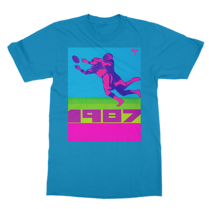 1987 Football Row 1 Classic Heavy Cotton Adult T-Shirt