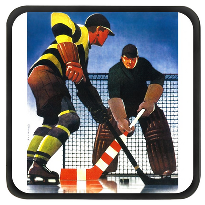 1940 Vintage Hockey Art Coasters