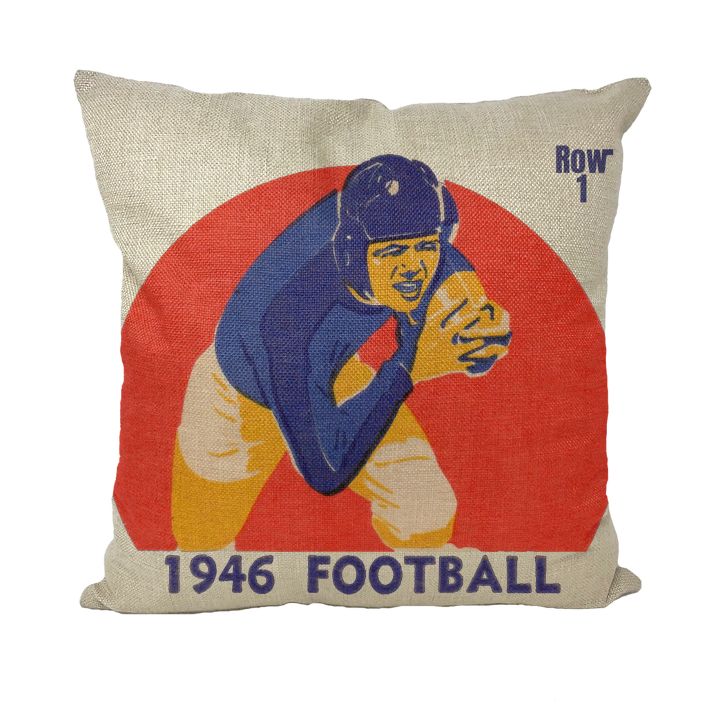 1946 Football Row 1 Throw Pillows