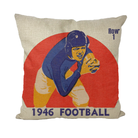 1946 Football Row 1 Throw Pillows