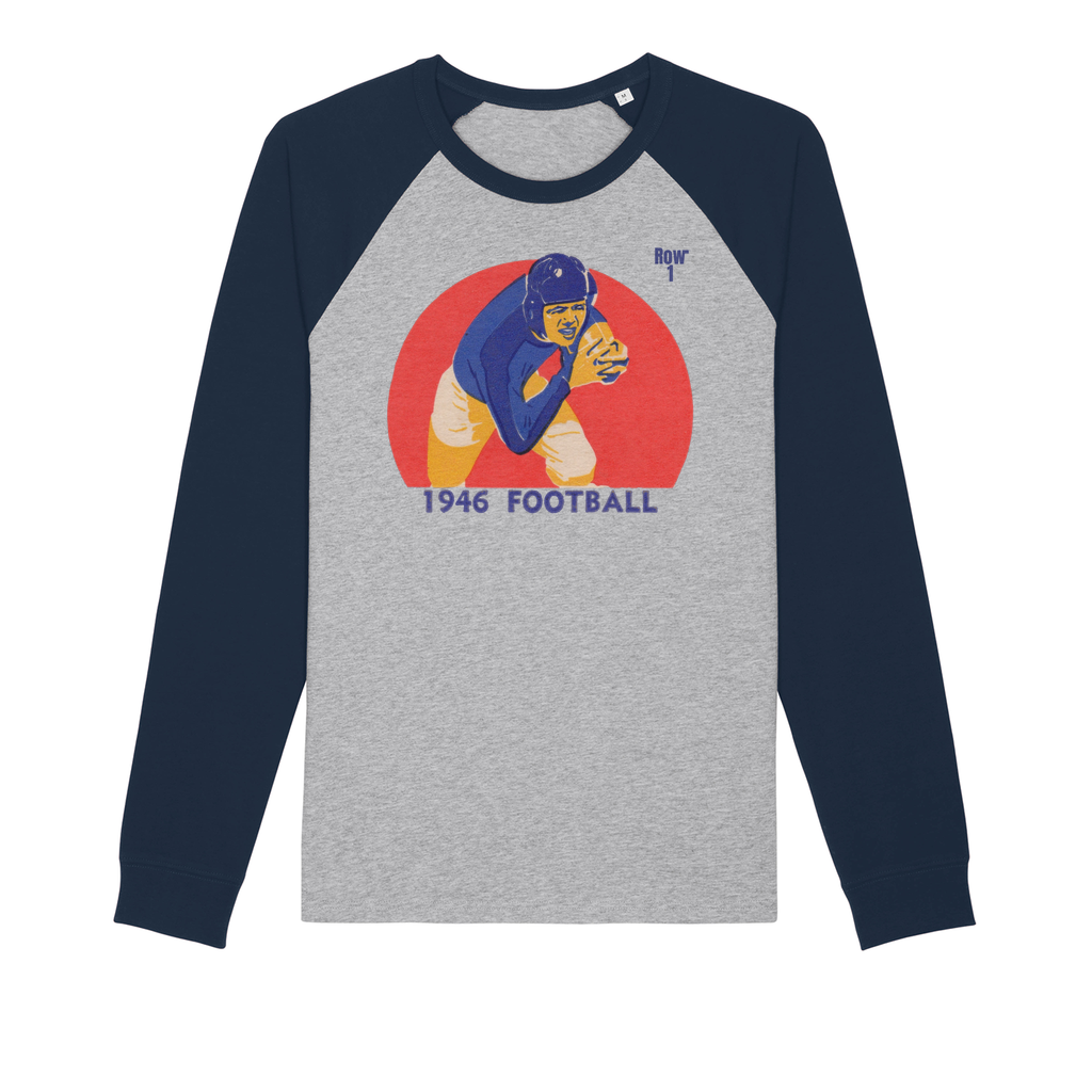 1946 Football Row 1 Organic Raglan Long Sleeve Shirt