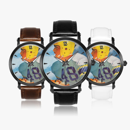 football art watches with leather bands