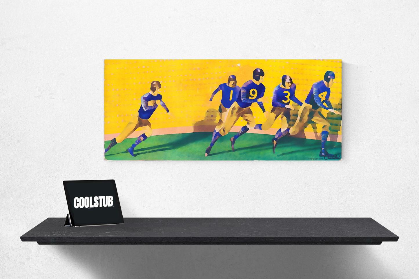 1934 Hustle: Vintage College Football Art by Coolstub™