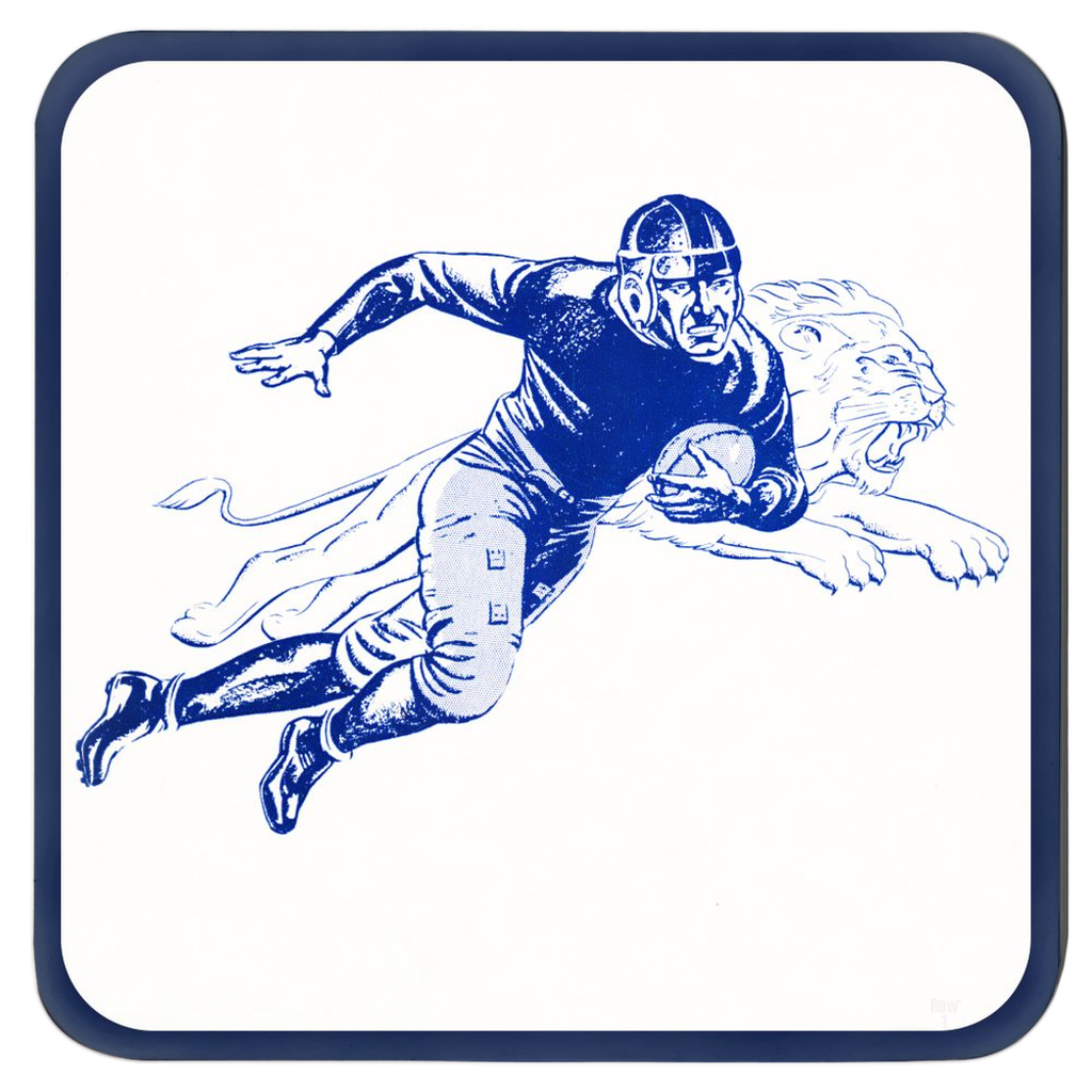 1934 Football Player and Lion Art Drink Coasters