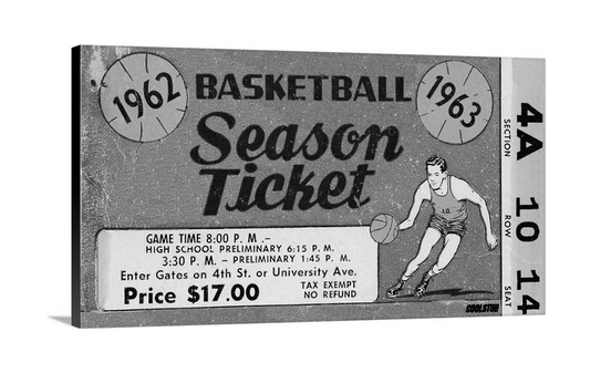 1963 Basketball Season Ticket Canvas Art