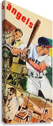 1970 California Angels Art Giclée Stretched Canvas Print