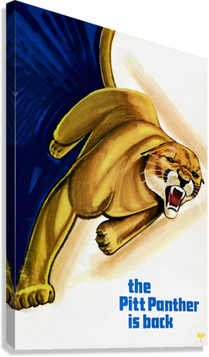 1970 Pitt Panther Art Giclée Stretched Canvas Print