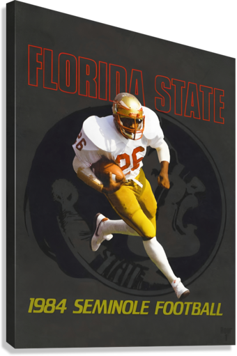 1984 Florida State Seminoles Art Giclée Stretched Canvas Print