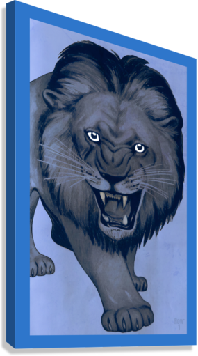 1955 Detroit Lions Mascot Art Giclée Stretched Canvas Print