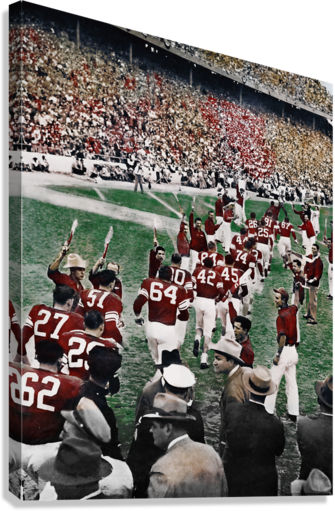 1948 Oklahoma Sooners Football Art Giclée Stretched Canvas Print