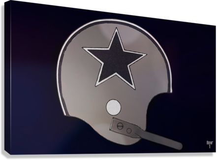 Dallas Cowboys Throwback Helmet Giclée Stretched Canvas Print