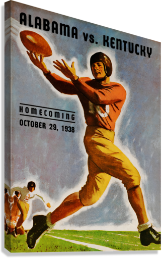1938 Alabama vs. Kentucky Football Giclée Stretched Canvas Print