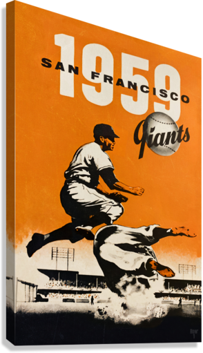Vintage 1959 San Francisco Giants baseball Giclée Stretched Canvas Print