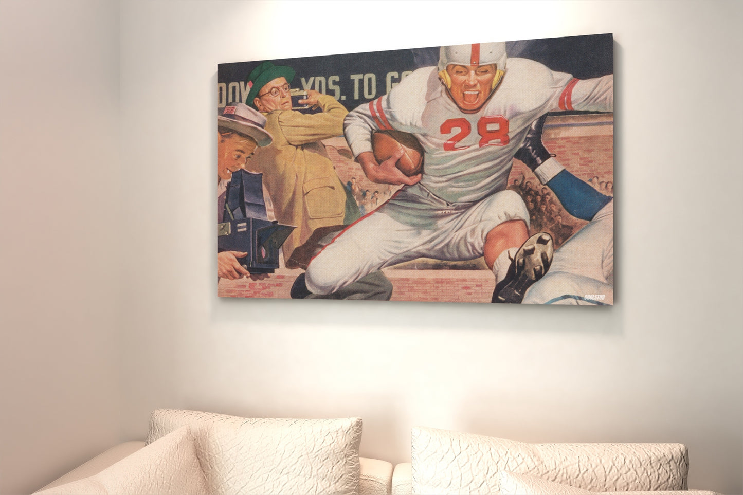 vintage football canvas art, premium big canvas art