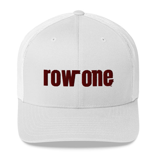 row one hat: row one brand retro trucker hat (crimson)