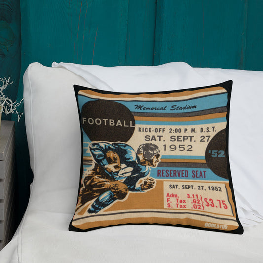 vintage ticket pillow, football ticket stub pillows