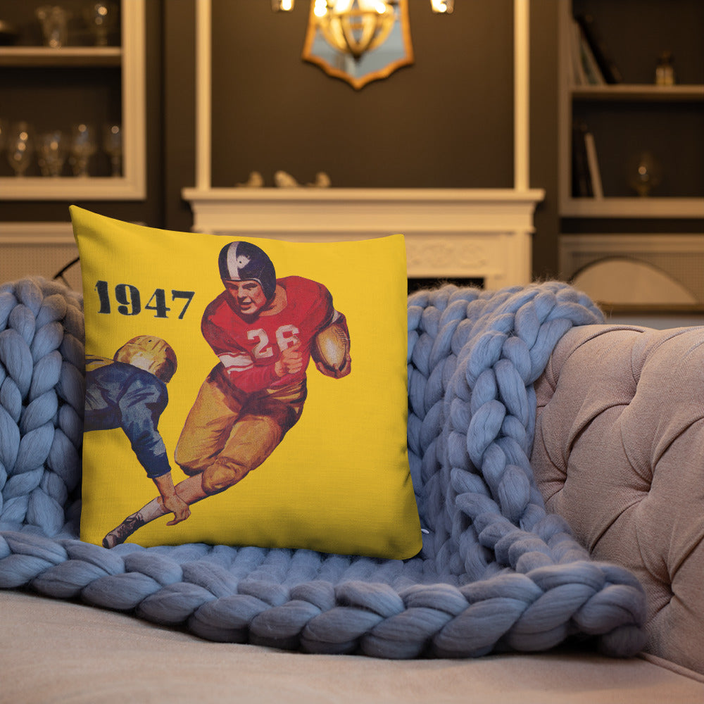 vintage football throw pillows