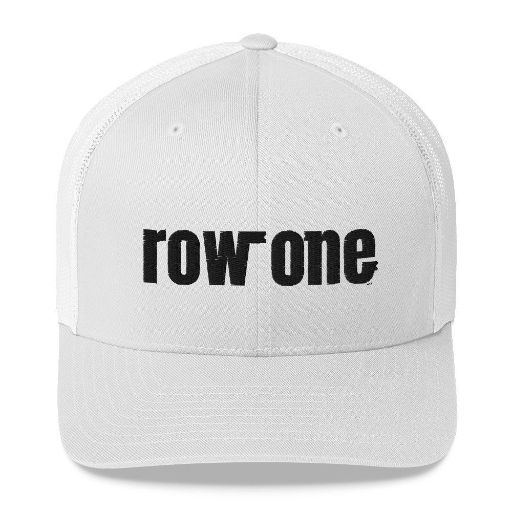 Row One Brand Black Logo Trucker Cap